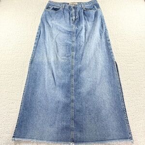 Paris Blues Originals Y2K Vintage Denim Jean Side Slit Maxi Skirt - Juniors US 1
